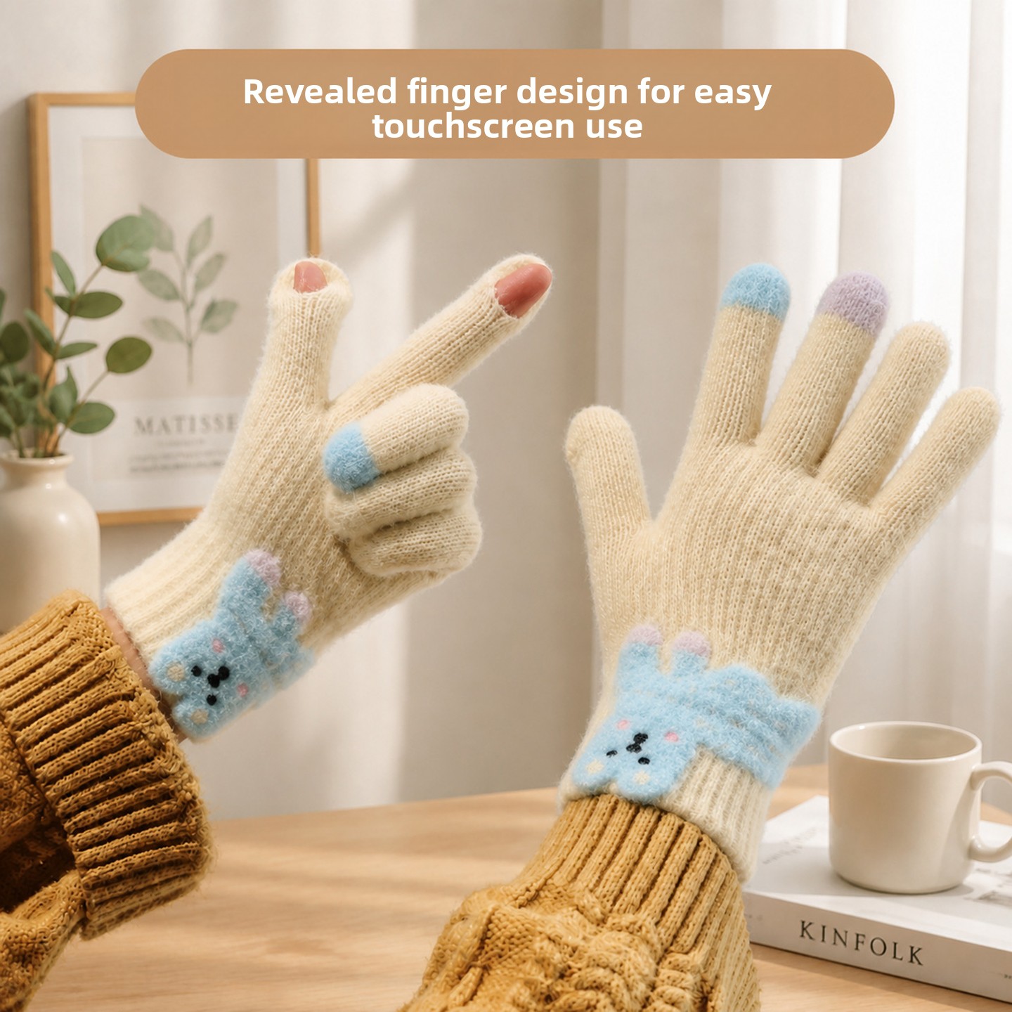 Cute Dachshund Touchscreen Plu - Wool Glove Lined ulasan dan harga